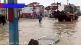 وضعیت خیابان های شهر سیلزده آق قلا در استان گلستان