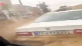 ویدیو دیگری سیل هولناک دروازه قران شیراز درون ماشین