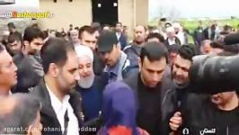 بازدید حسن روحانی مناطق سیل زده در گلستان همراه اعتراض مردم