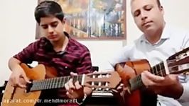 اجرای قطعه ای خاطره انگیز قدیمی توسط هنرجوی گیتار استاد مهدی مرادی