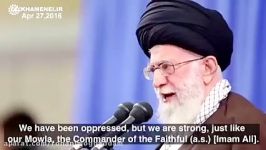 امام خامنه ای ما مظلومیم اما قوی هستیم مثل مولایمان امیرالمومنین علیه السلام