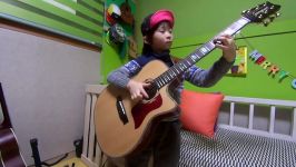 Splash  押尾コータロー Kotaro Oshio fingerstyle guitar cover by 7year old kid Sean