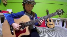 Wind Song  Kotaro Oshio fingerstyle guitar cover by 7year old kid Sean Song