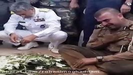 گریه‌های فرمانده ارتش بر سر مزار شهدای گمنام