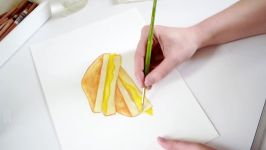 Food Illustration Speedpainting of a Grilled Cheese