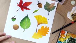 가을 단풍 그리기3   Painting Autumn Leaves watercolor illustration