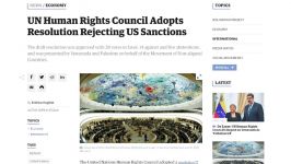 UN Human Rights Council Adopts Resolution Condemning US Sanctions