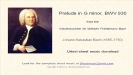 Bach Prelude in G minor BWV 930