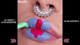 ODDLY SATISFYING LIPS MAKEUP COMPILATION 