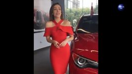 Gaby Lozoya Car One vestido rojo HD