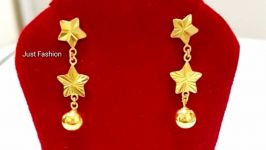 طلا  دستبند طلا  گلو بند طلا Latest Light Weight EARRING Designs