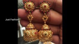 طلا  دستبند طلا  گلو بند طلا Latest Designer Gold EARRING