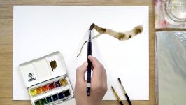 آموزش نقاشی   Cherry Blossom Tree Acrylic Painting Technique