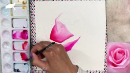 آموزش نقاشی  Rose Petals Painting in Watercolor Wet on Wet