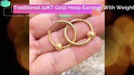 طلا  دستبند طلا  گلو بند طلا انگشتر طلا Traditional 22KT Gold Hoop Earrings