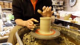 هنر سفال گری  Making Throwing a Simple Pottery Garlic Storer on the Wheel