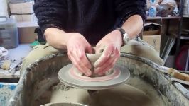 هنر سفال گری  Making a Wide Shallow Pottery Bowl on the Wheel