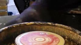 هنر سفال گری  Making a Pottery Bowl on the Wheel Close up