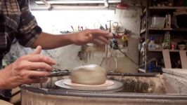 هنر سفال گری  Making a Pottery Bowl Side on view.