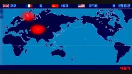 ویدیویی ازمایشات اتمی کشور های مختلف در طول زمان