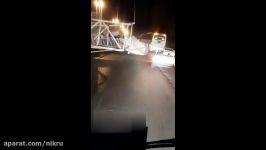 فیلم سقوط پل هوایی بر روی خودرو در جاده سنتو مشهد