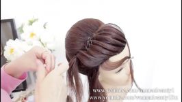 آموزش شینیون مجلسی ساده شیک زنانه برای موهای بلند