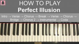 HOW TO PLAY  Lady Gaga  Perfect Illusion Piano Tutorial Lesson