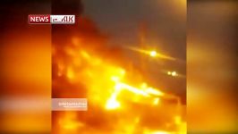 آتش سوزی شدید اتوبوس مشهد  زاهدان