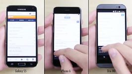 تست سرعت iPhone 6 Galaxy S5 Htc One M8  مسابقه 