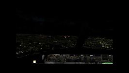 فرود زیبا در دبی در شب بویینگ 737 نمای کابین