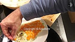 آموزش درست کردن سالاد الویه تزئین ماهی