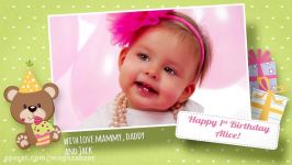 پروژه افترافکت تبریک تولد کودک دختر Birthday Wishes Girl