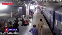 لحظه نفس گیر نجات مسافر زن در ایستگاه قطار
