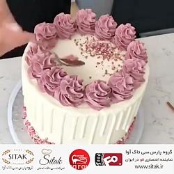 تزئین کیک استفاده ماسوره مروارید خوراکی شرکت سی تاک 