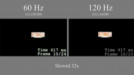 فرق بین نرخ انطباق تصویر بین تلویزیون های 60 هرتر 120