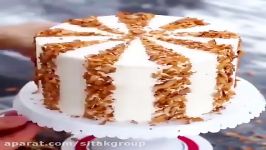 تزئین کیک خامه شکلات شرکت سی تاک 
