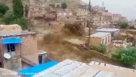 سیل وحشتناک در روستای دیرعلی سلماس خسارات زیادی به بار آورد