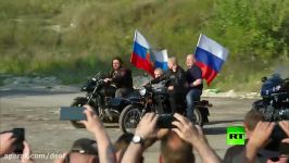 پوتین موتورسوار می شود1  موتورسواری ولادیمیر پوتین رئیس جمهور روسیه