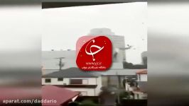 طوفان وحشتناکی در ژاپن خانه‌ها خودروهای شهر را جا بلند کرد