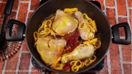 آموزش آشپزی  مرغ لایی برنج زعفرانی