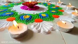 ایده هایی برای طراحی دکور رمانتیک عاشقانه منزل Easy and uniqe rangoli design