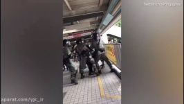 حمله وحشیانه پلیس به زن باردار در تظاهرات مردمی در هنگ کنگ