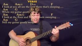 While My Guitar Gently Weeps Beatles Strum Guitar Cover Lesson with C