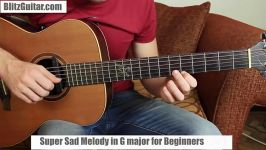 Super Sad Melody in G major for Beginners. Fingerstyle Guitar Lesson