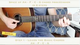 Spice up Am  F  C  G Chord Progression in 6 Steps