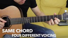 Melodic Chords with Four Different Voicings on Fingerstyle Guitar