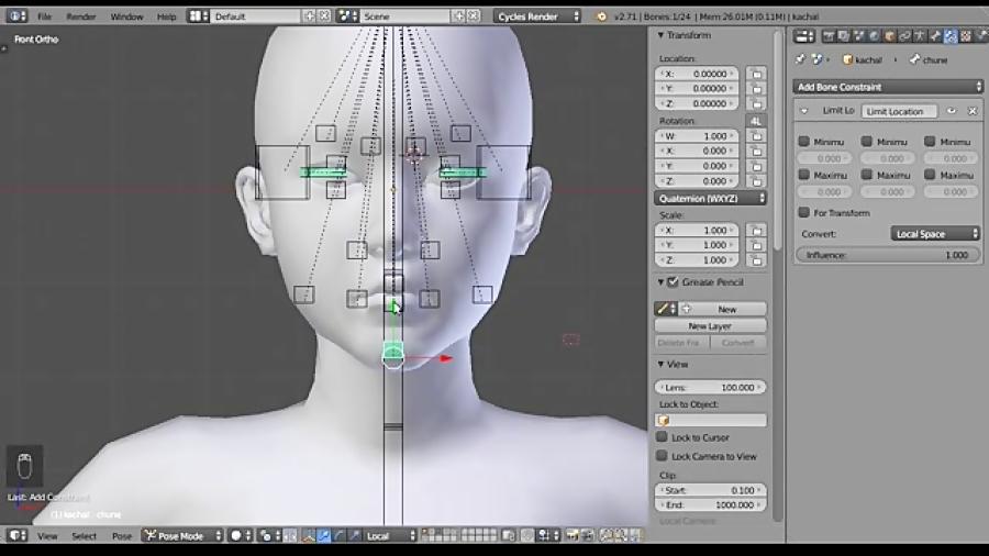 آموزش بلندر فارسی Face Rig 4 Drivers BLENDER