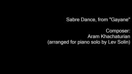 Khachaturian Solin  Sabre Dance from Gayane SOLO PIANO VERSION