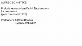 Alfred Schnittke  Prelude in memoriam Dmitri Shostakovich audio + sheet music