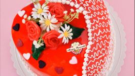 خامه کشی تزیین کیک قلب برجسته   Cake decorations